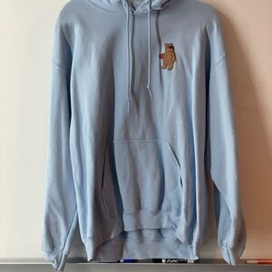 Light Blue Hoodie with Bear Design